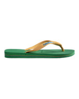 Brazil Logo Flip Flops in Green & Yellow