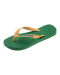 Brazil Logo Flip Flops in Green & Yellow
