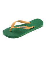 Brazil Logo Flip Flops in Green & Yellow