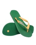 Brazil Logo Flip Flops in Green & Yellow