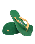 Brazil Logo Flip Flops in Green & Yellow