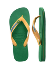 Brazil Logo Flip Flops in Green & Yellow