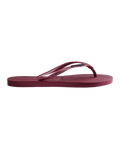 Slim Logo Metallic Flip Flops in Amaranth