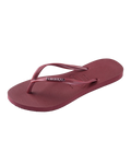 Slim Logo Metallic Flip Flops in Amaranth