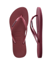 Slim Logo Metallic Flip Flops in Amaranth