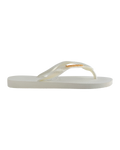 The Havaianas Womens Logo Metallic Flip Flops in White