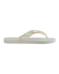 The Havaianas Womens Logo Metallic Flip Flops in White