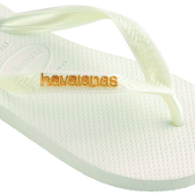 The Havaianas Womens Logo Metallic Flip Flops in White