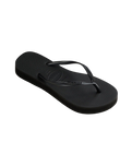 Slim Flatform Flip Flops in Black