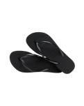 Slim Flatform Flip Flops in Black