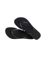 Slim Flatform Flip Flops in Black