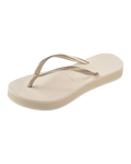 Slim Flatform Flip Flops in Beige