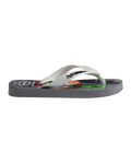 Boys Minecraft Flip Flops in Steel Grey & White