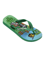 Boys Minecraft Flip Flops in Green