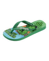 Boys Minecraft Flip Flops in Green