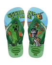 Boys Minecraft Flip Flops in Green