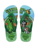 Boys Minecraft Flip Flops in Green