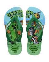 Boys Minecraft Flip Flops in Green