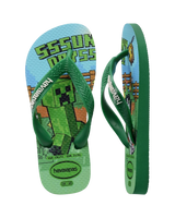 Boys Minecraft Flip Flops in Green