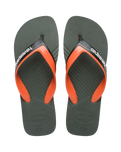 Dual Flip Flops in Green Olive