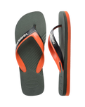 Dual Flip Flops in Green Olive