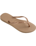 The Havaianas Womens Slim Crystal SW II Flip Flops in Rose Gold