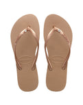 The Havaianas Womens Slim Crystal SW II Flip Flops in Rose Gold