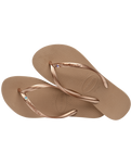 The Havaianas Womens Slim Crystal SW II Flip Flops in Rose Gold
