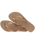 The Havaianas Womens Slim Crystal SW II Flip Flops in Rose Gold