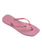 Square Logo Metallic Flip Flops in Rose Chiffom