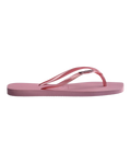 Square Logo Metallic Flip Flops in Rose Chiffom