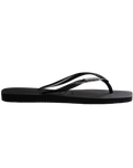 The Havaianas Womens Square Logo Metallic Flip Flops in Black & Silver