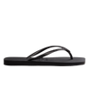 Slim Square Flip Flops in Black