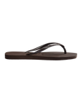 Slim Square Flip Flops in Dark Brown