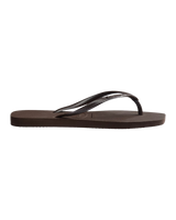 Slim Square Flip Flops in Dark Brown