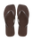 Slim Square Flip Flops in Dark Brown