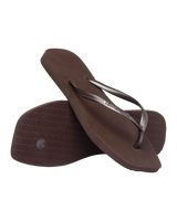 Slim Square Flip Flops in Dark Brown