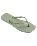 Slim Square Flip Flops in Smoke Green