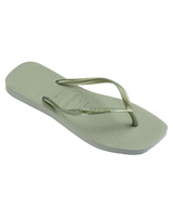 Slim Square Flip Flops in Smoke Green