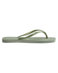 Slim Square Flip Flops in Smoke Green