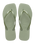 Slim Square Flip Flops in Smoke Green