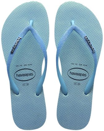 The Havaianas Womens Slim Glitter Iridescent Flip Flops in Lavender Blue