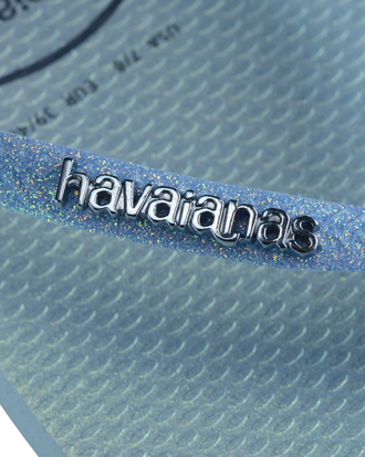 The Havaianas Womens Slim Glitter Iridescent Flip Flops in Lavender Blue