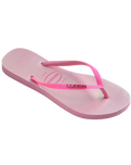 The Havaianas Womens Slim Glitter Iridescent Flip Flops in Pink Lemonade
