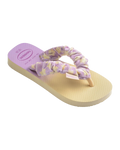 Girls Fluffy Flip Flops in Buttercream