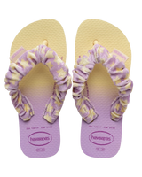 Girls Fluffy Flip Flops in Buttercream