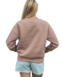 The Born by the Sea Womens Postcard Sweatshirt in Hazy Pink