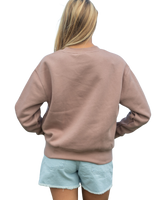 The Born by the Sea Womens Postcard Sweatshirt in Hazy Pink