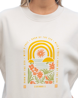 The Born by the Sea Womens Tropical Arch Sweatshirt in Bone