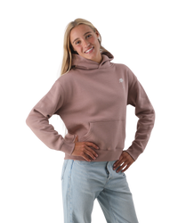 The Born by the Sea Womens Beach Club Hoodie in Hazy Pink